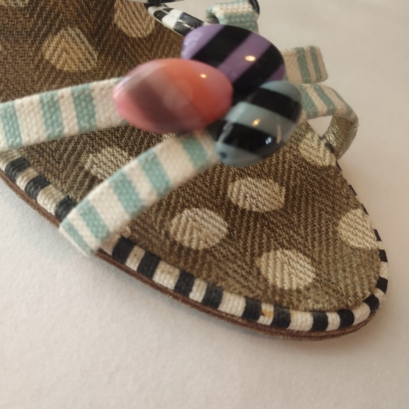 CHRISTIAN LACROIX Rare Multi Color Pattern Heels Size 8-1/2 Women's - Picture 3 of 10